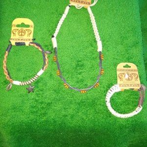 Unique brand necklace and two bracelets.